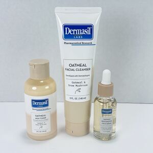 Dermasil Oatmeal Milk Toner Facial Cleanser & Restorative Face Serum Set Of 3